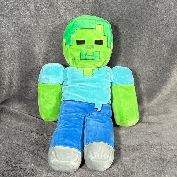 Official Minecraft Zombie Steve 13” Large Collectible Plush Toy Mojang Jinx - Picture 1 of 5
